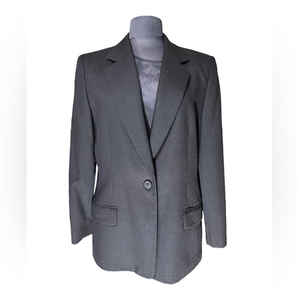 Pendleton Womens 100% Virgin Wool Black Blazer